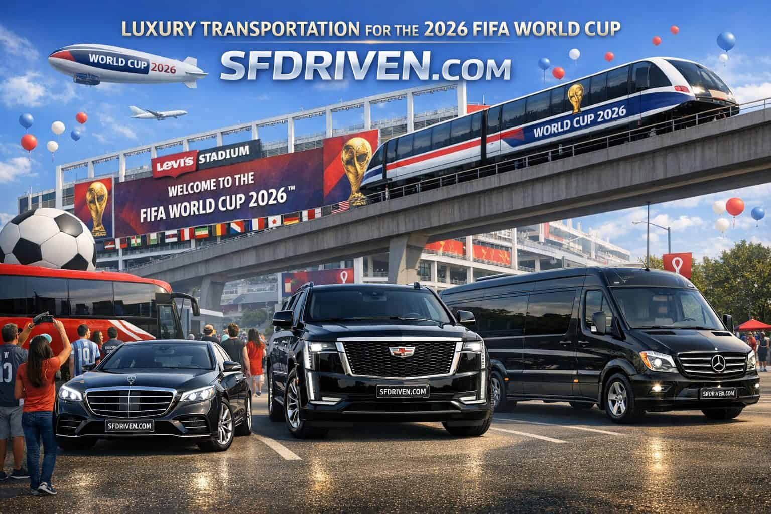 Transportation to FIFA World Cup 2026 matches at Levi’s Stadium with luxury car service