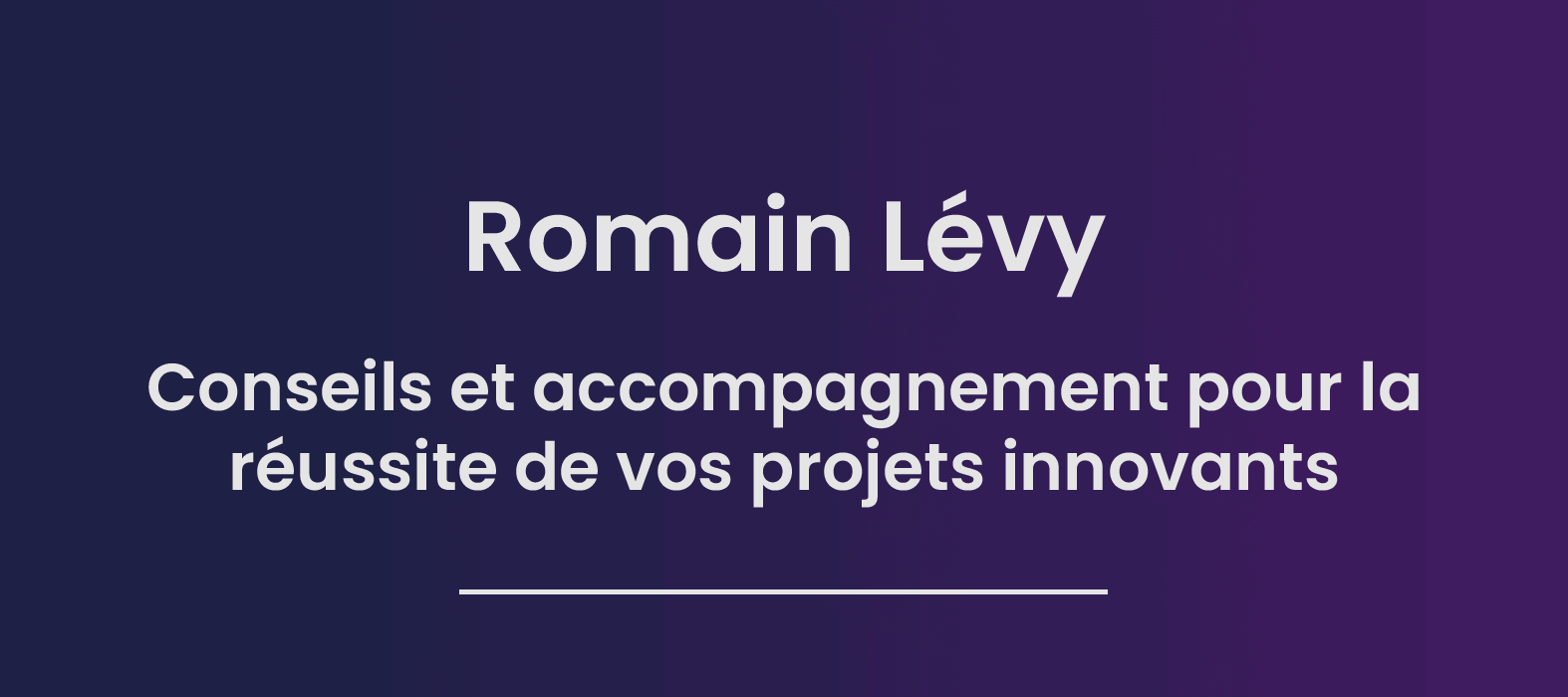 Romain Lévy Conseils et accompagnement pour la réussite de vos projets innovants