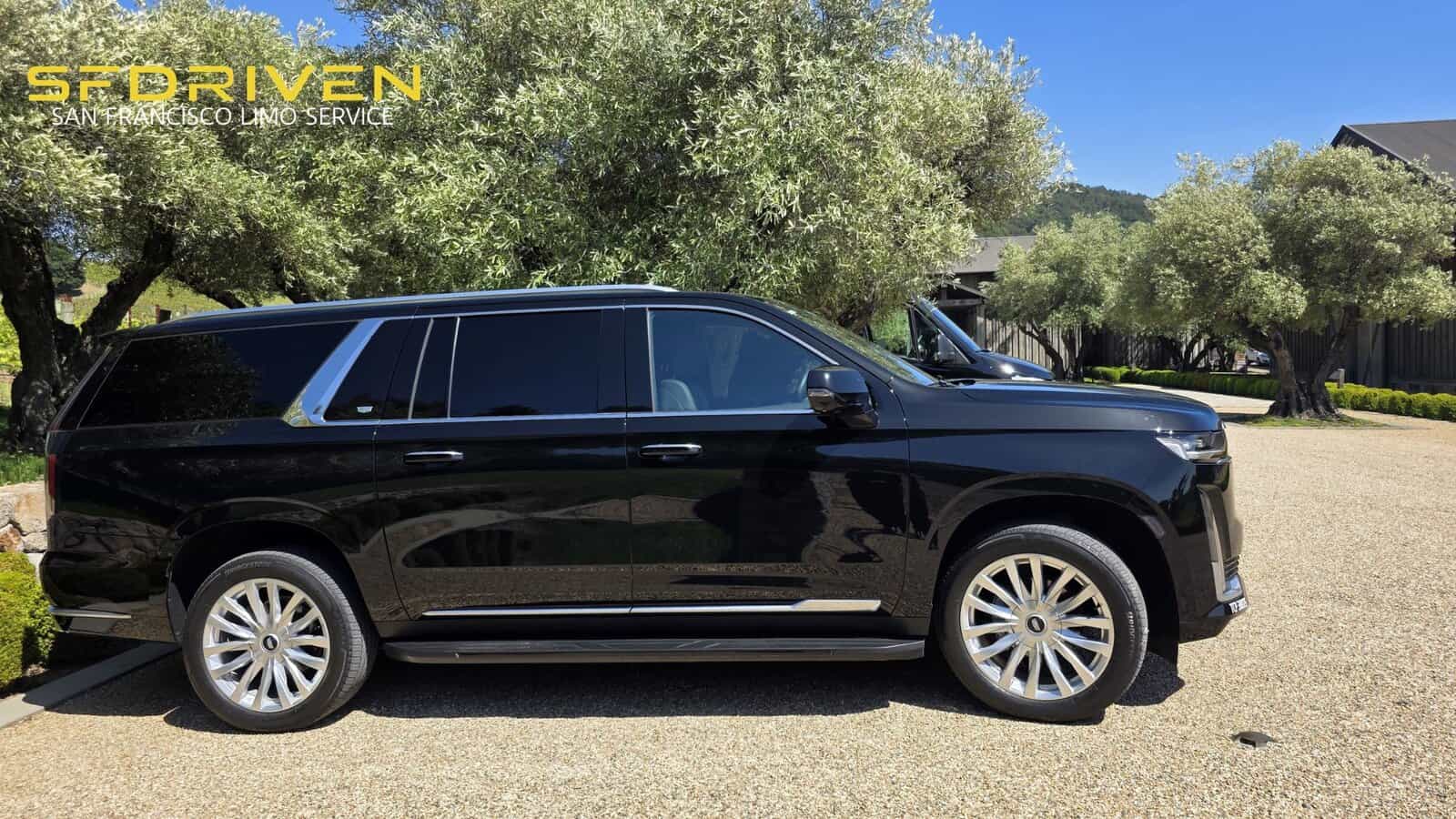 Private Chauffeur Transportation to Kenzo Estate SFDRIVEN luxury SUV at Kenzo Estate winery in Napa
