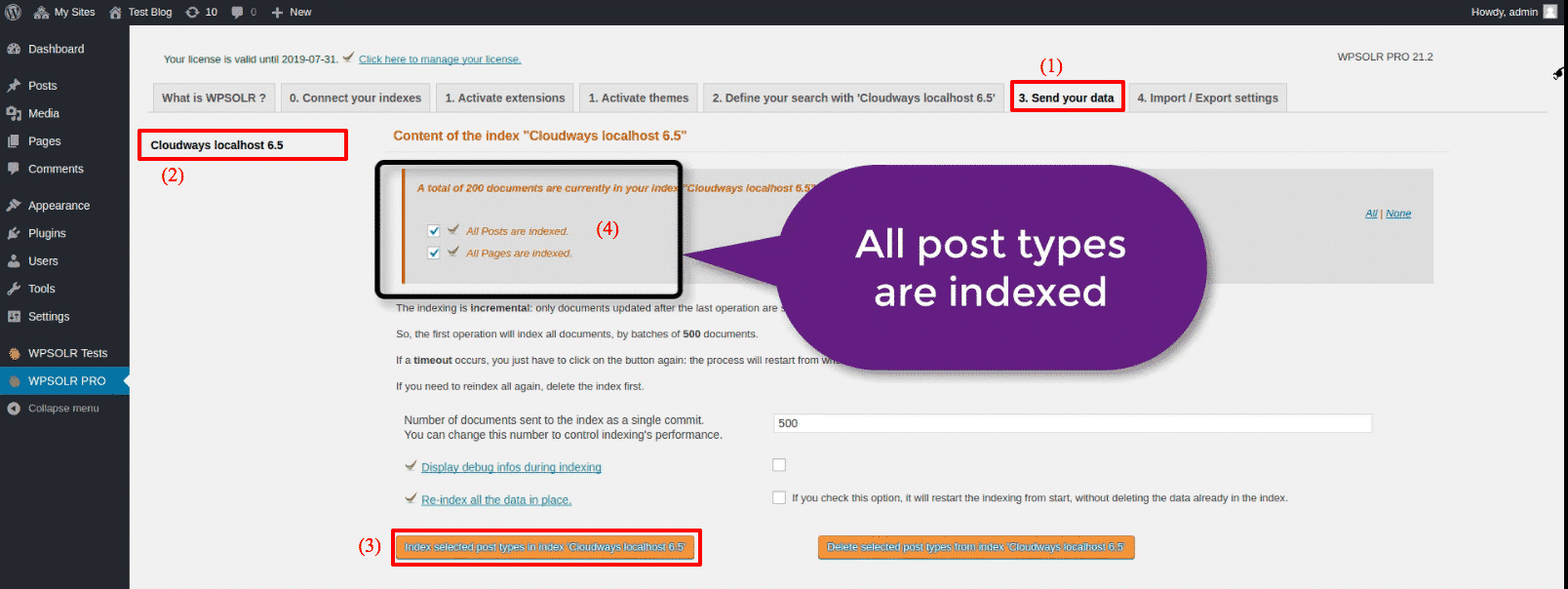 Cloudways WordPress: admin data indexed