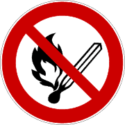 flame prohibition warning sign