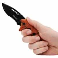 Folding Knife Spring Assisted Orange Camo