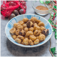 Chestnuts in a bowl with decor