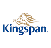 Kingspan Žlté logo s modrým názvom spoločnosti