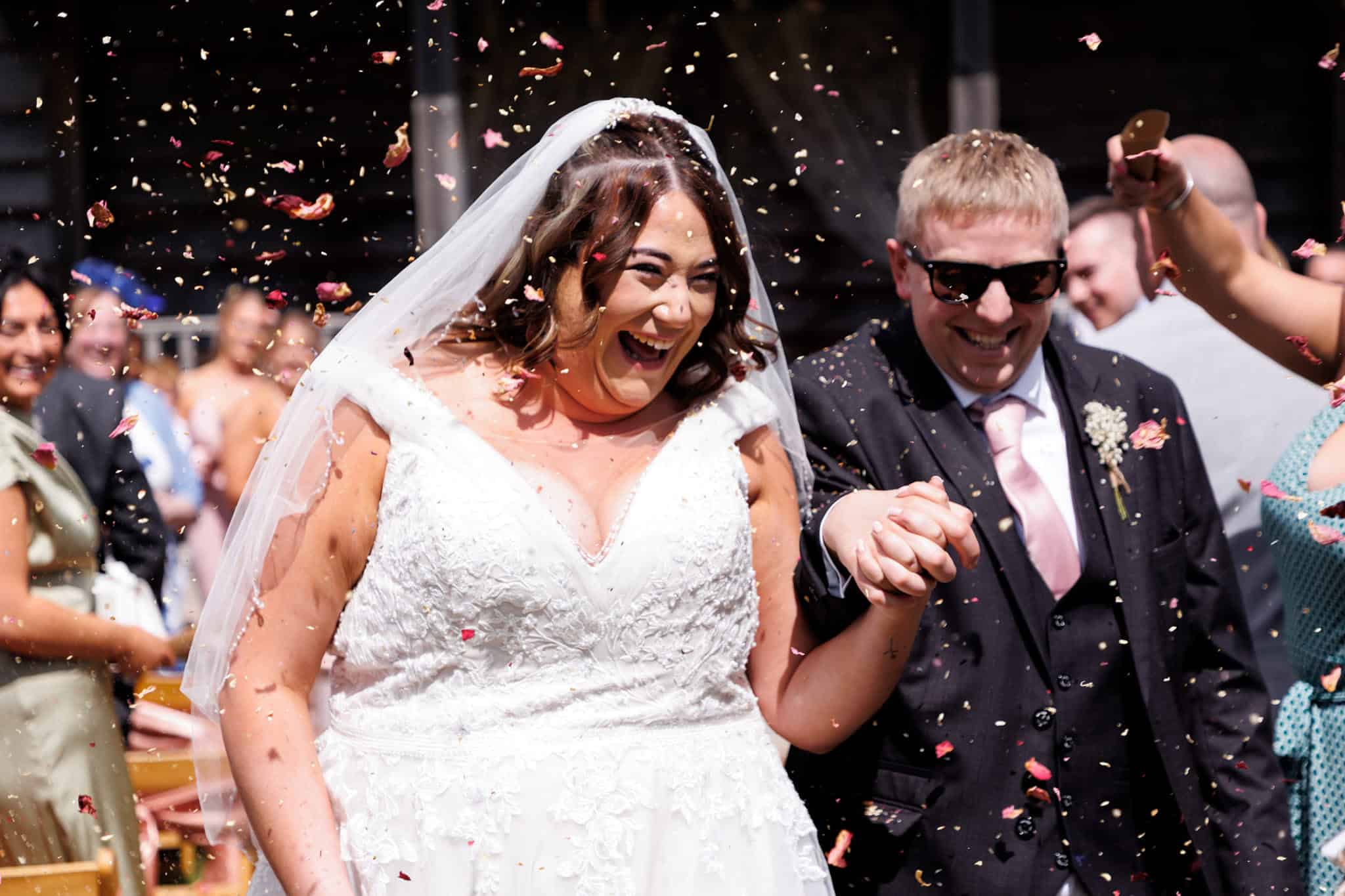 Outdoor wedding confetti
