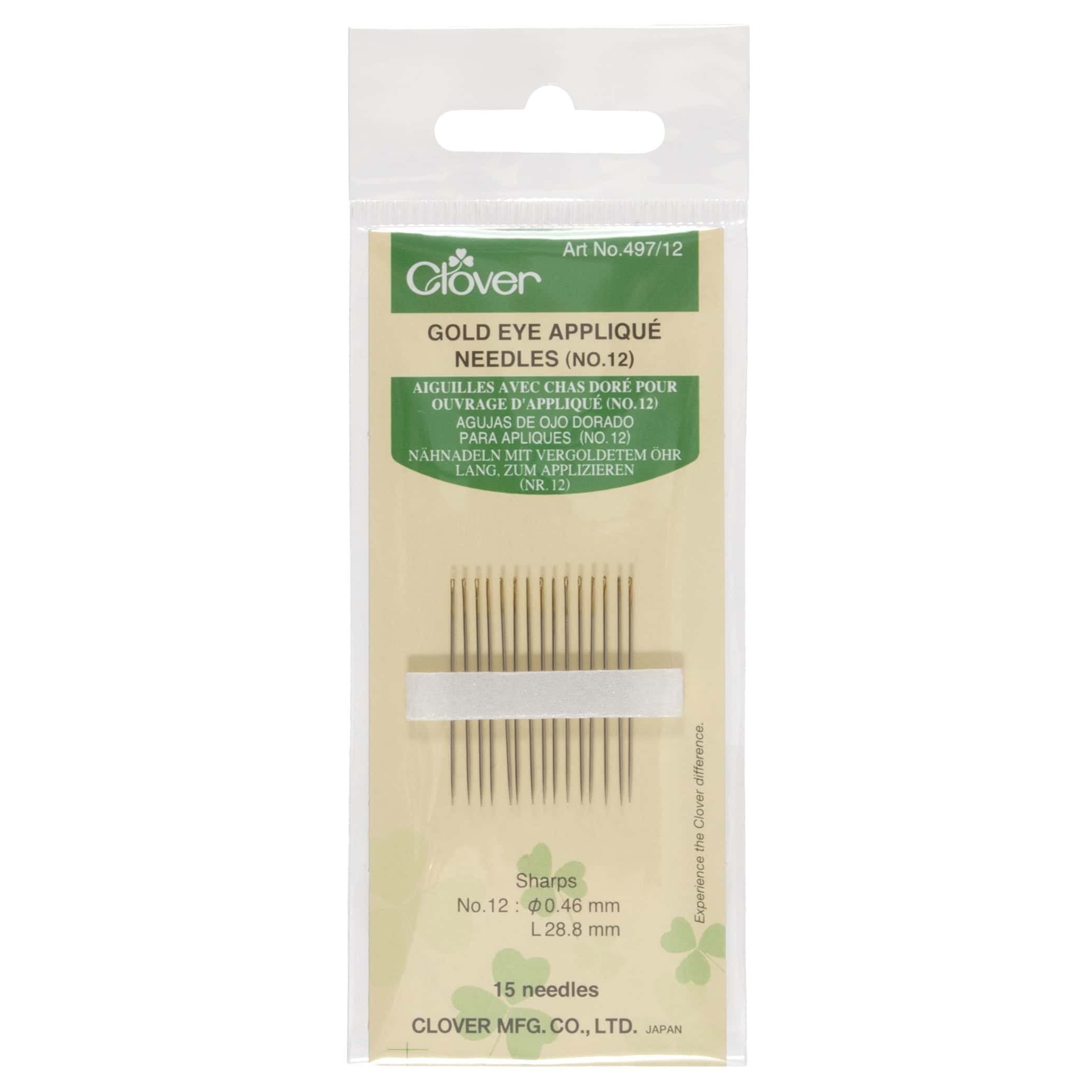 Clover Gold Eye Applique Needles - No 12
