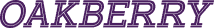 Oakberry logo in bold, uppercase purple lettering.