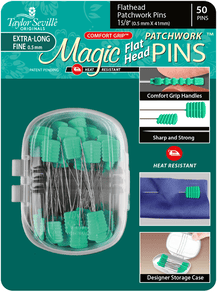 Magic Pins - Flathead Patchwork Pins - Extra Fine - 50 Pins