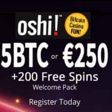 Oshi Casino free spins