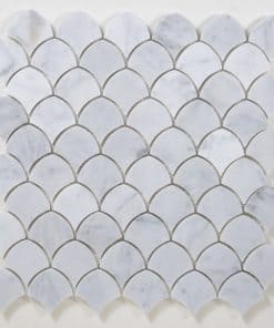 Fish Scale Mosiac Carrara Gioia polished marble