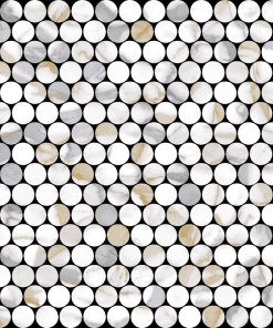 Prestige Recycled glass Calacatta Gold Penny Round