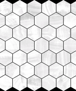 Prestige Recycled Glass Onyx White Hexagon