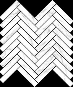Prestige Recycled Glass Carrara Herringbone