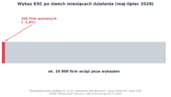 Wykres: tylko 200 z 11 000 firm wpisało się do wykazu KSC w pierwszych dwóch miesiącach działania rejestru