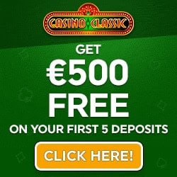 Casino Classic 100 free spins + 325% up to $/€500 free bonus