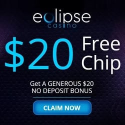 Eclipse Casino $20 no deposit required! Free bonus code for USA!