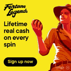 Fortune Legends Casino 55 gratis spins wager-free bonus