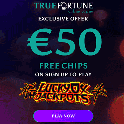 True Fortune Casino 50 free chip NDB banner