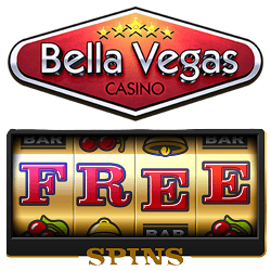 Bella Vegas Casino free spins bonus banner 250x250