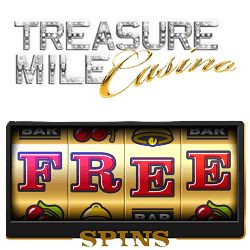 Treasure Mile Casino free spins bonus code banner 250x250