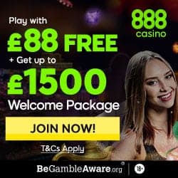 888Casino $88 FREE (no deposit) + $1500 welcome bonus