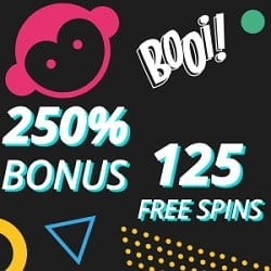 250% bonus and 125 free spins at Booi