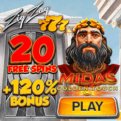 Get 20 free spins on Midas Golden Touch