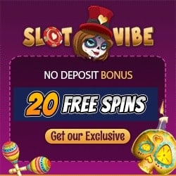 SlotVibe Casino 20 FS exclusive banner