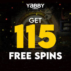 Get 115 free spins no deposit bonus at Yabby! 
