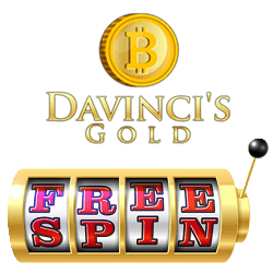 Davincis Gold Casino free spins bonuses banner 250x250