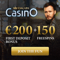 Calvin Casino - 150 gratis spins and €200 welcome bonus - review