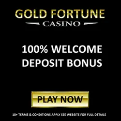 Gold Fortune Casino 100% up to £/€/$200 bonus and 100 free spins