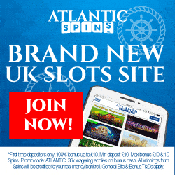 Atlantic Spins Casino 10 free spins and 100% no wager bonus