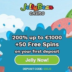 Jelly Bean Casino [register & login] 50 free spins + 200% bonus