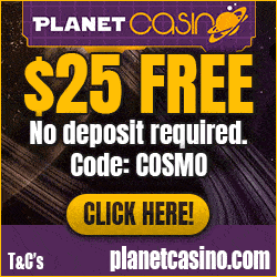 Planet Casino $25 free chip bonus code - no deposit required