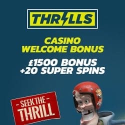 Thrills Casino | €1500 Bonus + 20 Super Free Spins | Big jackpot games!