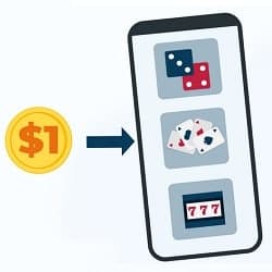 Invest one dollar on free spins! 