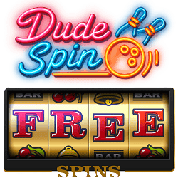 Dudespin Casino free spins promotion banner