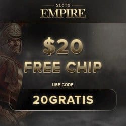 Slots Empire Casino $20 free chip bonus (RTG games & Bitcoin)