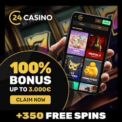 Play free spins at 24 Casino today! 