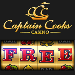 Captain Cooks Casino free spins bonus banner 250x250