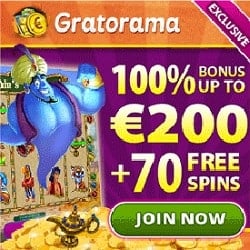 Gratorama.com - £/€/$7 gratis or 70 free spins - no deposit bonus