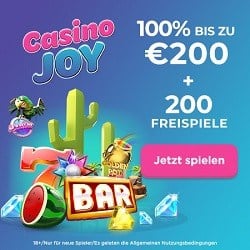 Casino Joy 200 Freispiele plus 1000€ Willkommensbonus