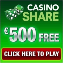 Casino Share 50 free spins & 175% up to €500 free bonus