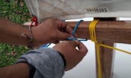 Two videos for every stage of rigging a lugsail for the first time