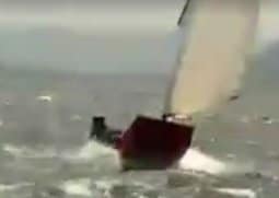 Free Sailing Lessons Online - Downwind Planing an Oz Goose sailboat in difficult conditions - storer boat plans