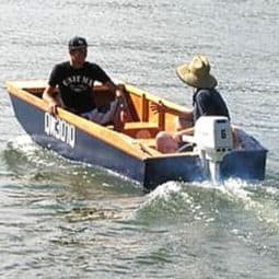 Fishing utility boat, handy punt plan with outboard motor