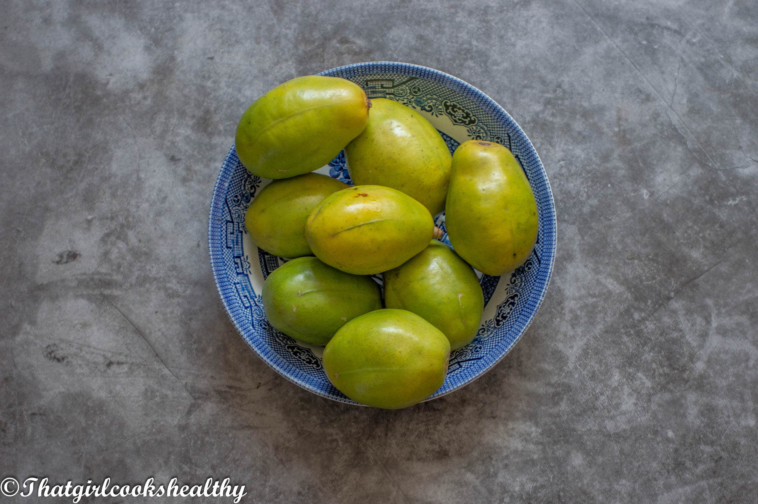 Fresh June Plums in a bowl