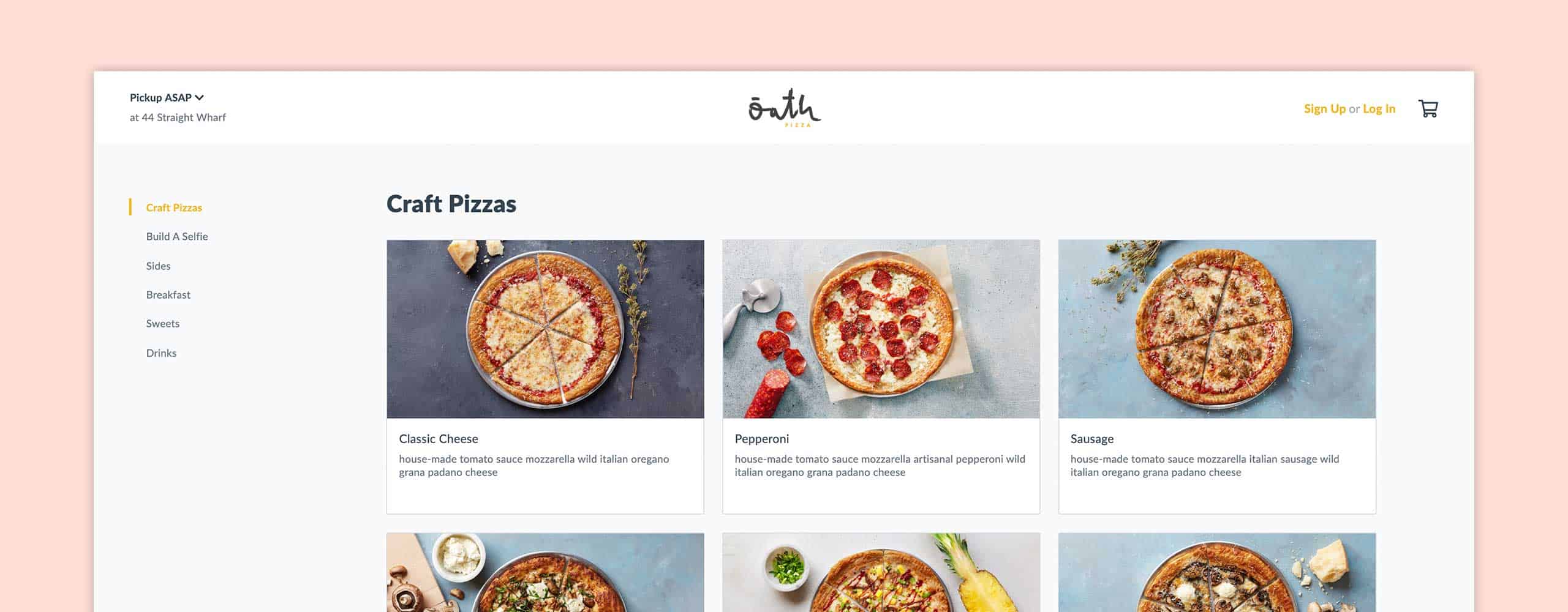 Oath web ordering experience