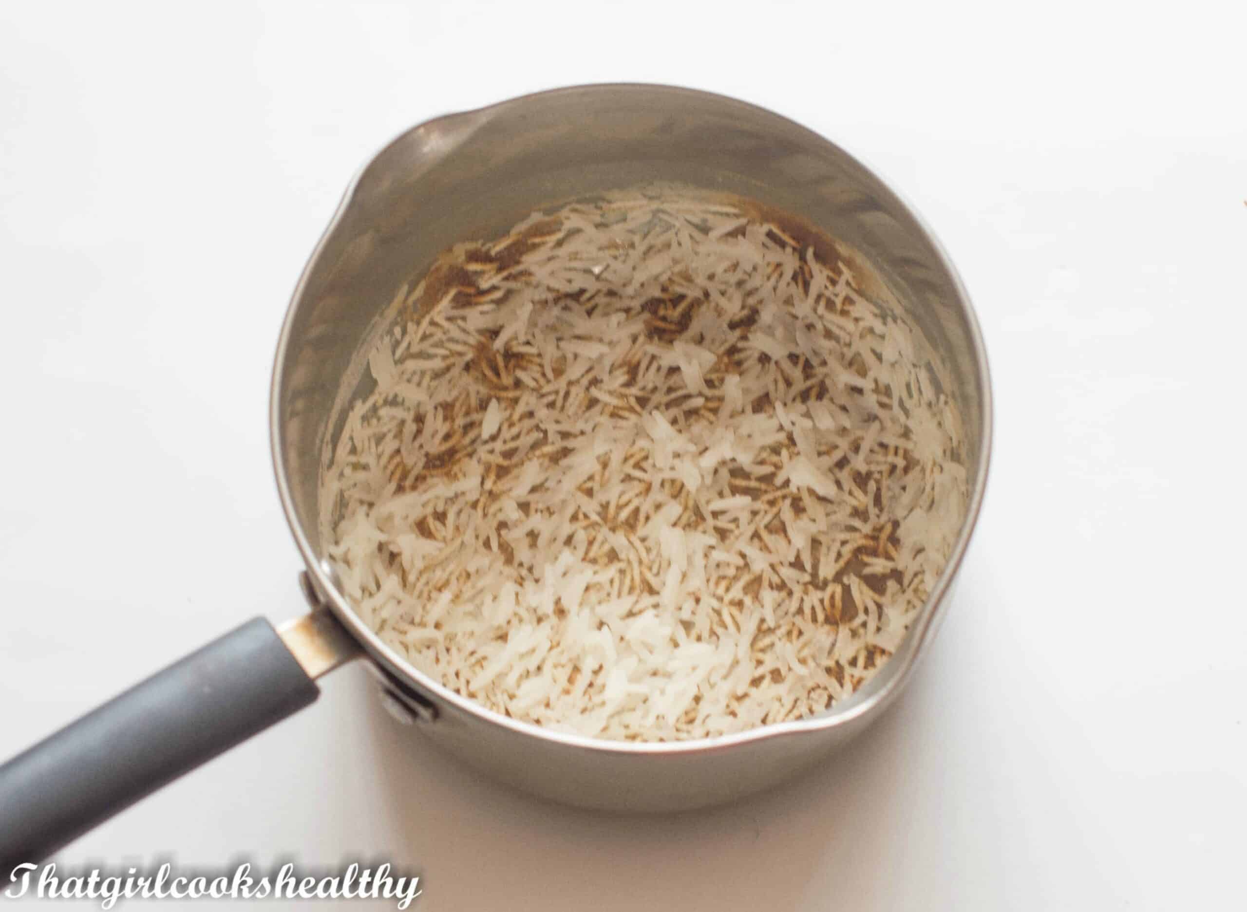 burnt rice in a pot